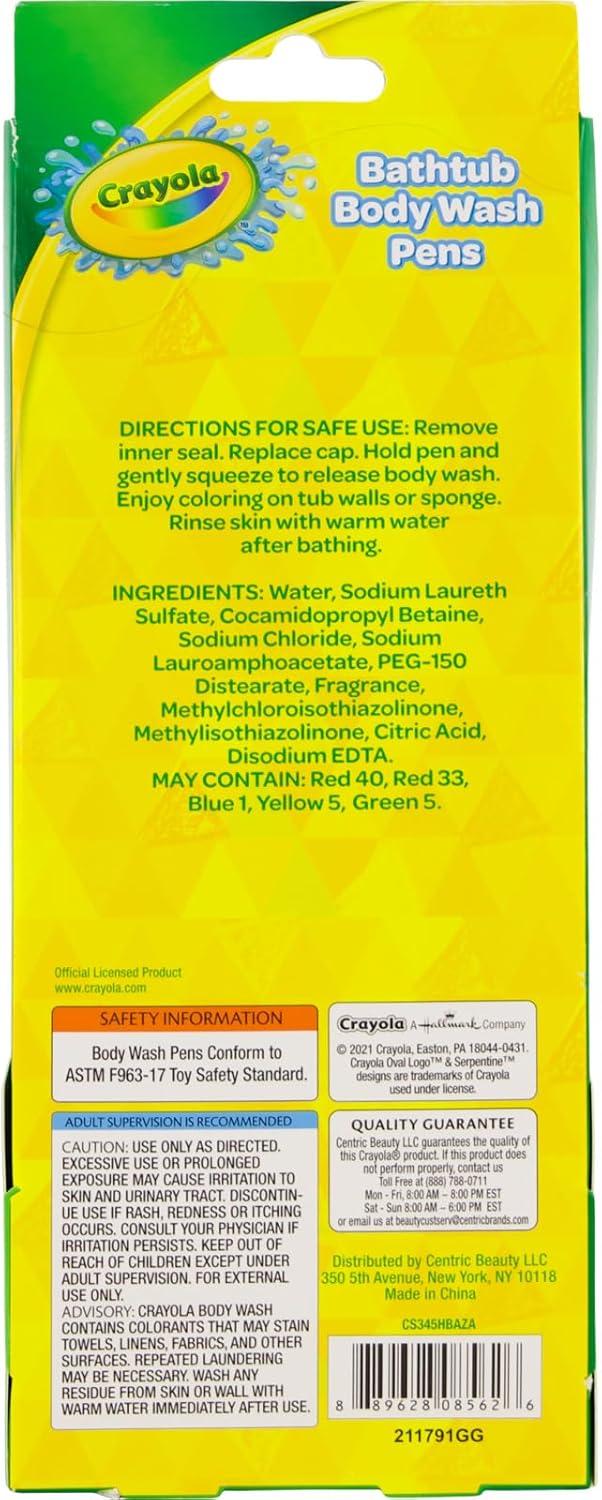 Crayola Taste Beauty Bathtub Bodywash Pens, Kids’ Bath Toys per Pack (6), Adult Supervision Recommended(6 Count (Pack of 2))