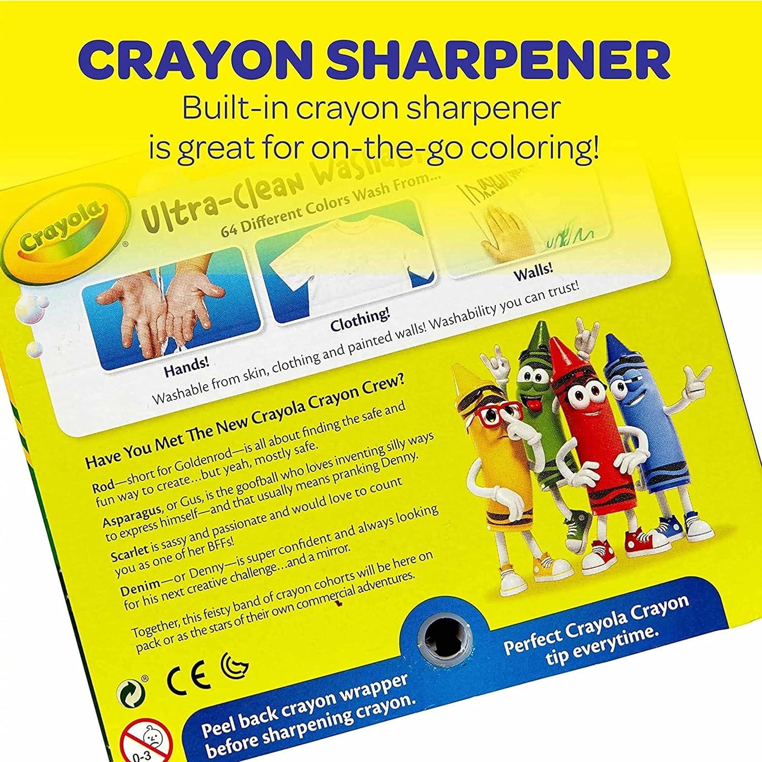 Crayola Washable Crayons for Kids – 64ct (2 Boxes), Bulk Crayons for Toddlers, Kids Arts & Crafts Supplies for Coloring Books, Drawing, Doodling [Amazon Exclusive]