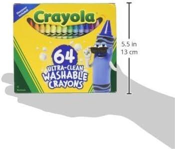 Crayola Washable Crayons for Kids – 64ct (2 Boxes), Bulk Crayons for Toddlers, Kids Arts & Crafts Supplies for Coloring Books, Drawing, Doodling [Amazon Exclusive]