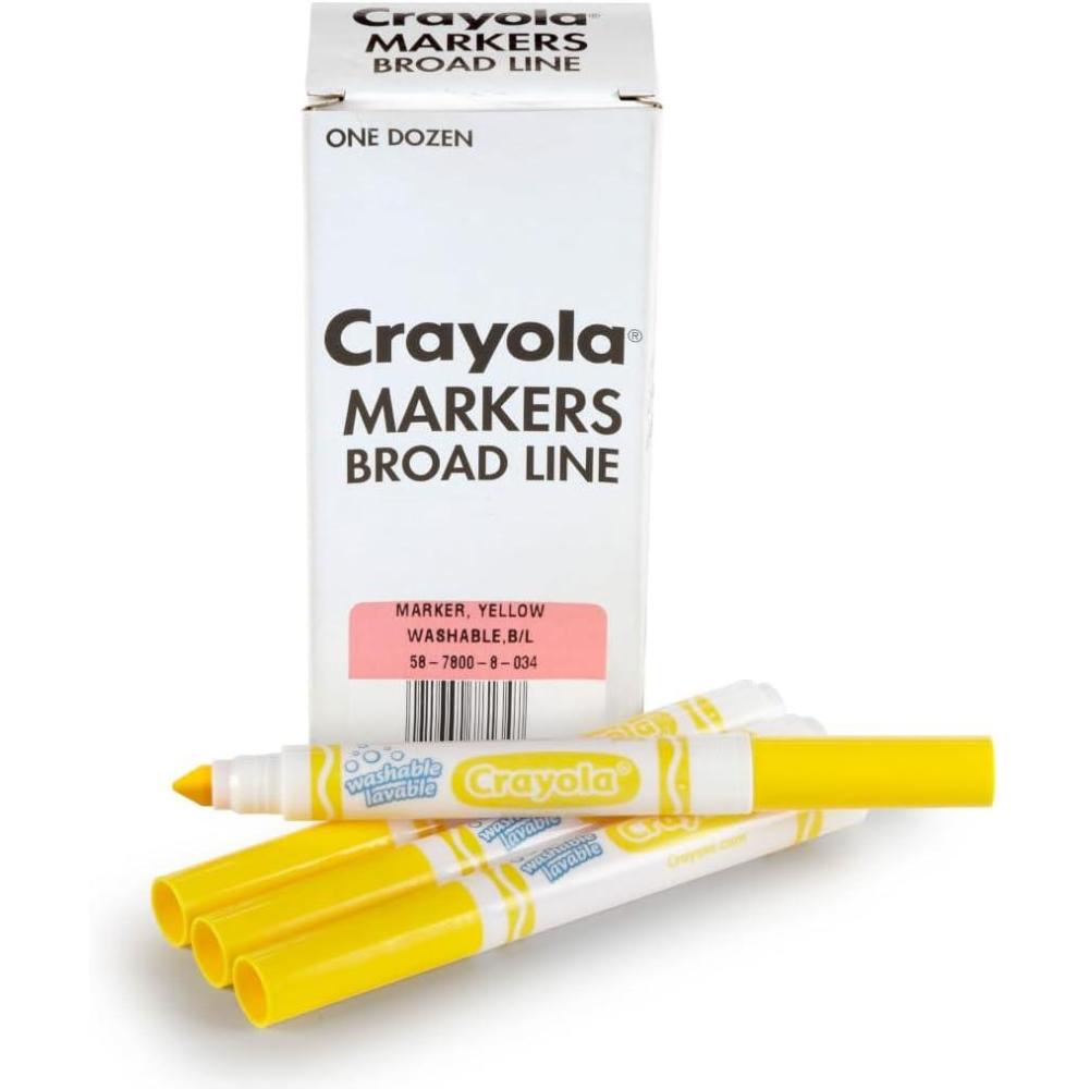 Crayola 12 Count Washable Bulk Markers, Green(Yellow)