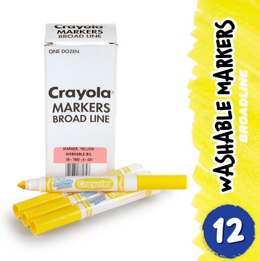 Crayola 12 Count Washable Bulk Markers, Green(Yellow)