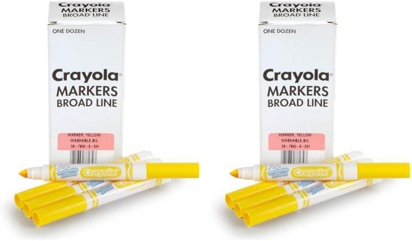 Crayola 12 Count Washable Bulk Markers, Green(Yellow)