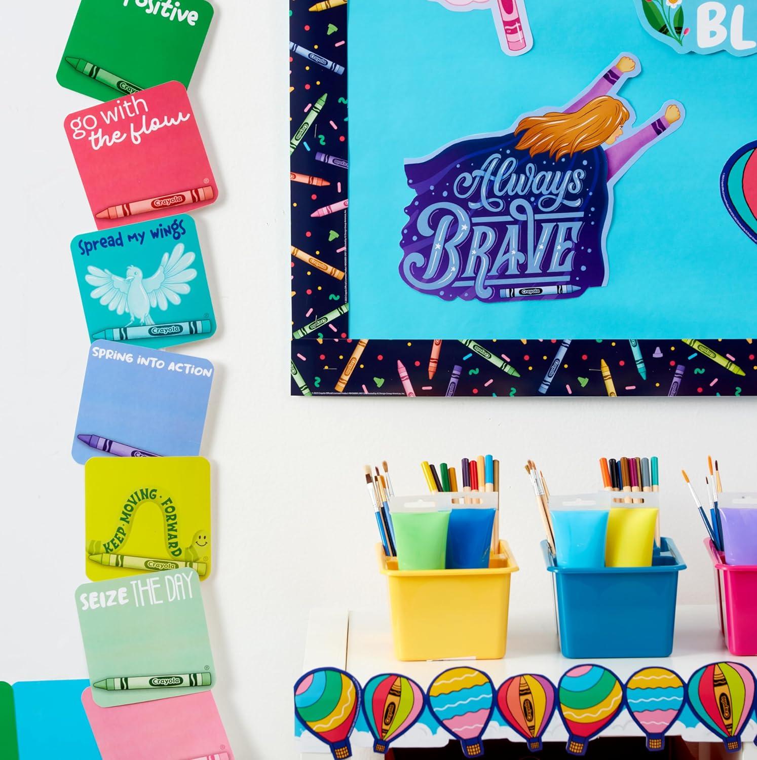 Eureka Crayola Colors of Kindness Extra Wide Decorative Classroom and Bulletin Board Trim for Teachers, 3.25″ Wide, 12 Strips for 37 Total Feet