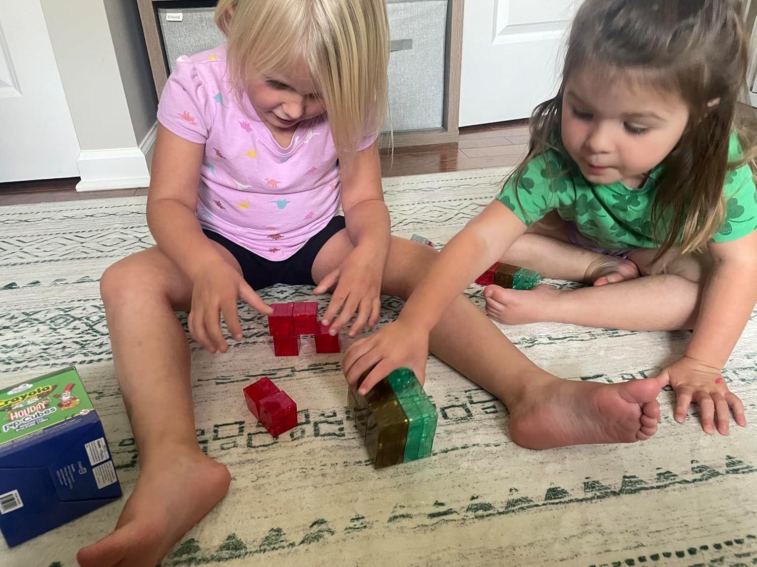 Crayola Holiday Magnetic PIP Cubes, Mini Magnetic Blocks Playset, STEM & Montessori Building & Educational Toys for Kids, Travel Toys for Boys and Girls Ages 3+, 27-Piece Set