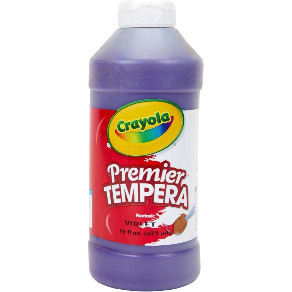 Crayola Premier Tempera Paint For Kids – Orange (16oz), Kids Classroom Supplies, Great For Arts & Crafts, Non Toxic, Easy Squeeze Bottle(Violet)
