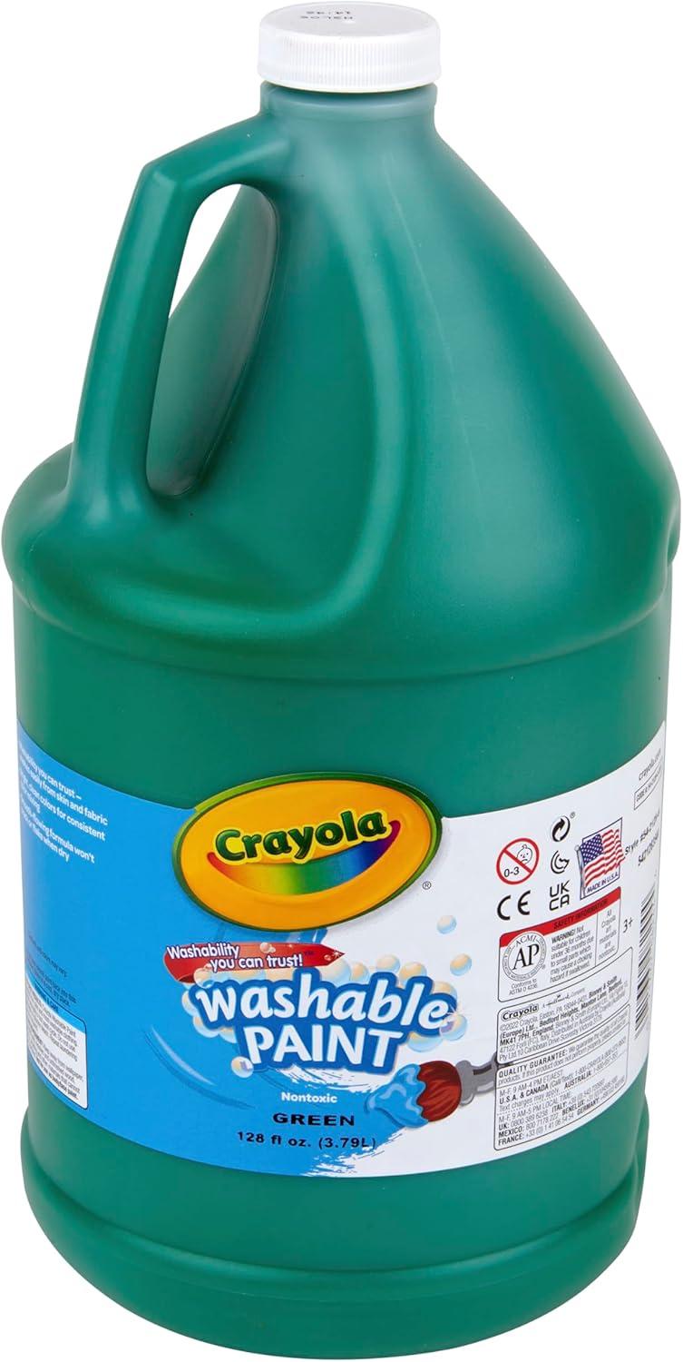 Crayola Washable Paint for Kids – Blue (1 Gallon), Kids Arts and Crafts Supplies, Non Toxic, Bulk(Green)