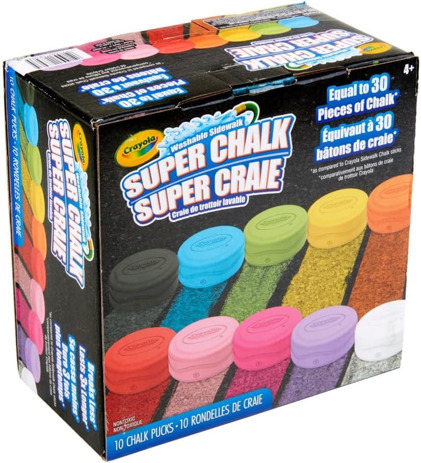 Crayola Ultimate Washable Chalk Collection (64ct), Bulk Outdoor Sidewalk Chalk for Kids, Anti-Roll Sticks, Outdoor Activities & Toys for Kids, Ages 3, 4, 5(Super Chalk)