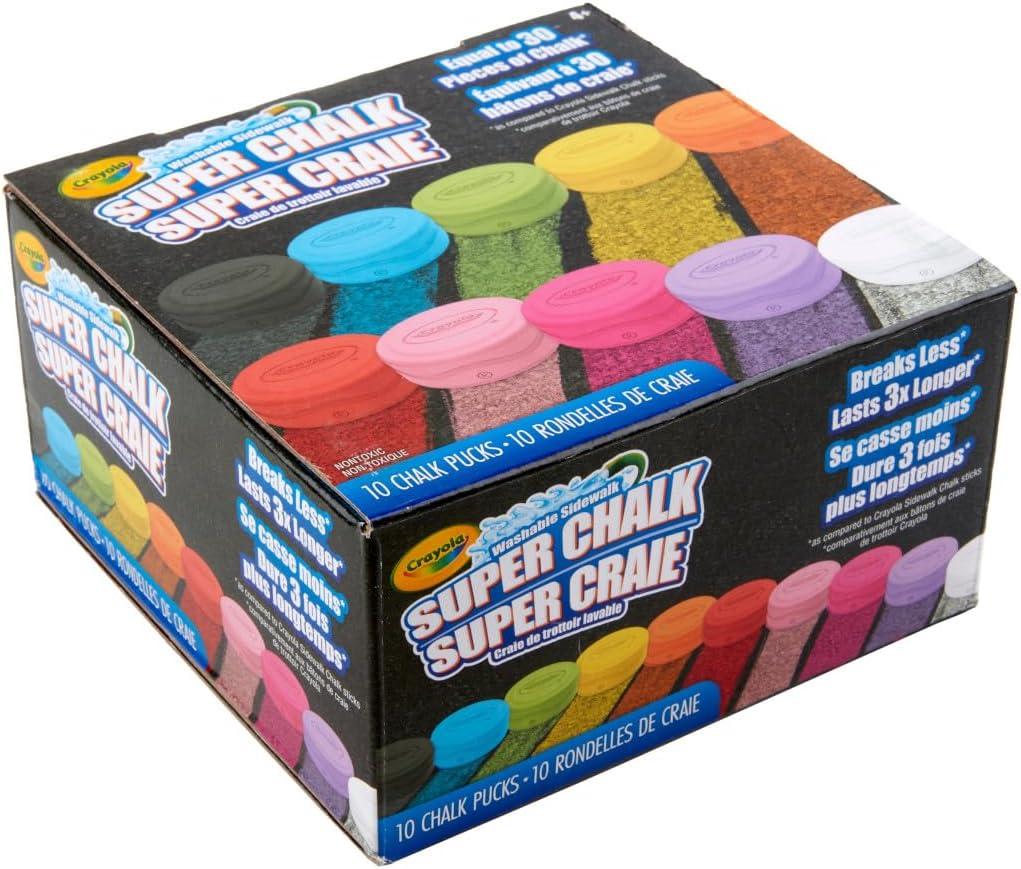 Crayola Ultimate Washable Chalk Collection (64ct), Bulk Outdoor Sidewalk Chalk for Kids, Anti-Roll Sticks, Outdoor Activities & Toys for Kids, Ages 3, 4, 5(Super Chalk)