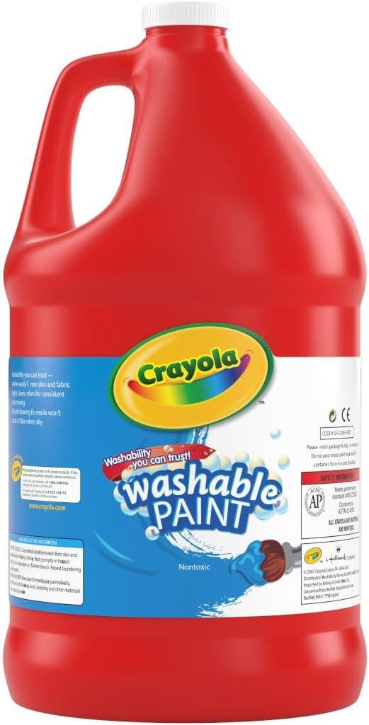 Crayola Washable Paint for Kids – Blue (1 Gallon), Kids Arts and Crafts Supplies, Non Toxic, Bulk(Red)