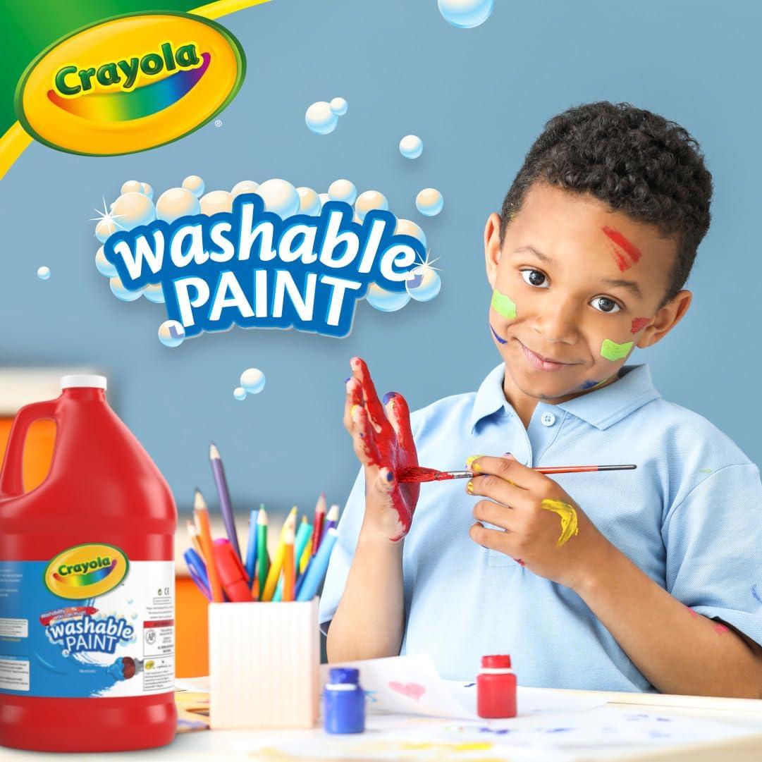 Crayola Washable Paint for Kids – Blue (1 Gallon), Kids Arts and Crafts Supplies, Non Toxic, Bulk(Red)