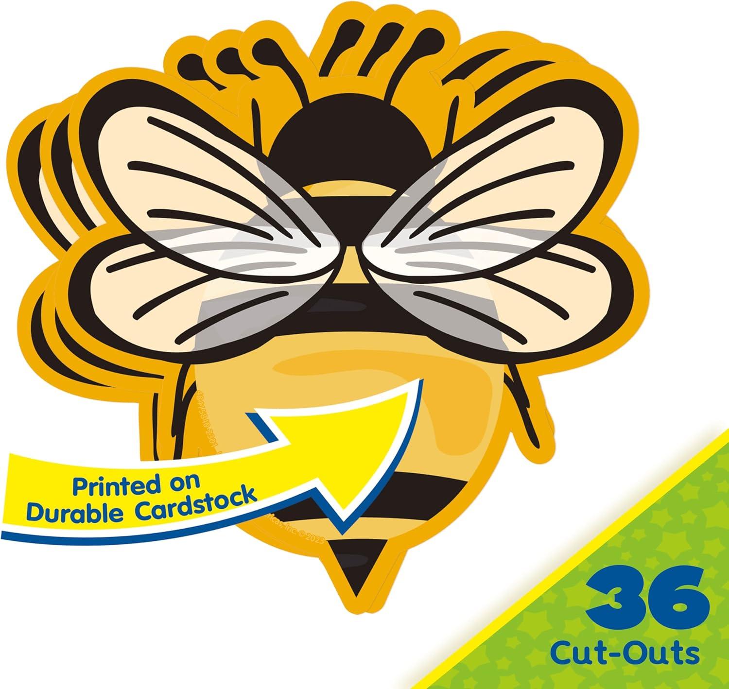 Eureka Crayola Crayons Paper Cut-Out Classroom Decorations for Teachers, 36 Pieces(Bumble Bee)