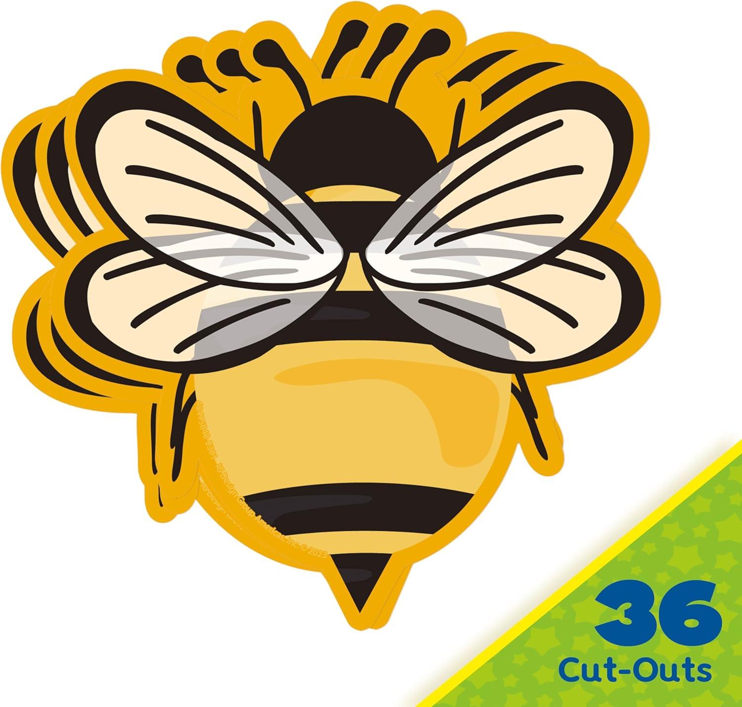 Eureka Crayola Crayons Paper Cut-Out Classroom Decorations for Teachers, 36 Pieces(Bumble Bee)