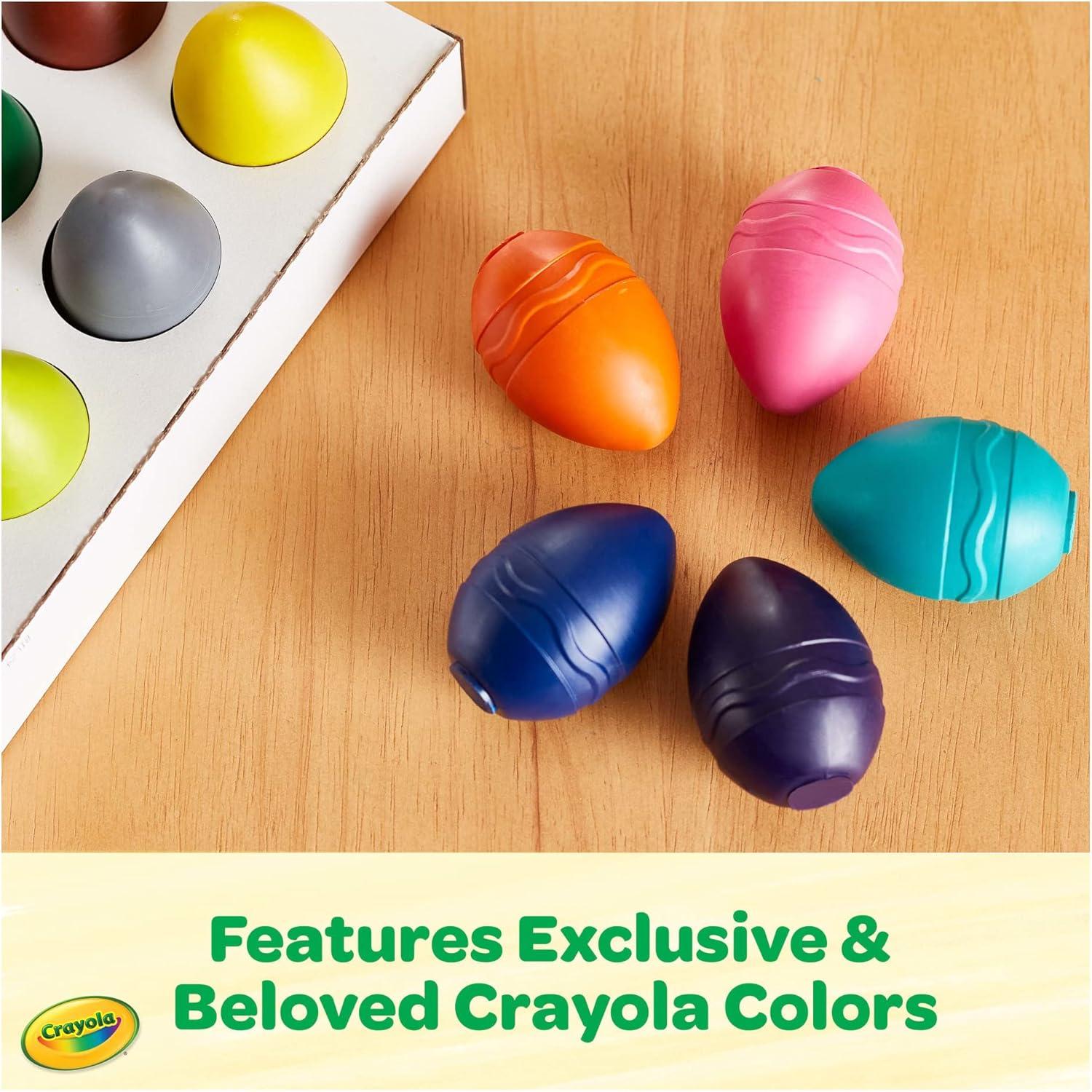 Crayola Large Egg Crayons (12ct), Jumbo Washable Crayons for Toddlers, Christmas Gifts for Grandkids, Stocking Stuffers, Preschool Art Supplies, Ages 1+