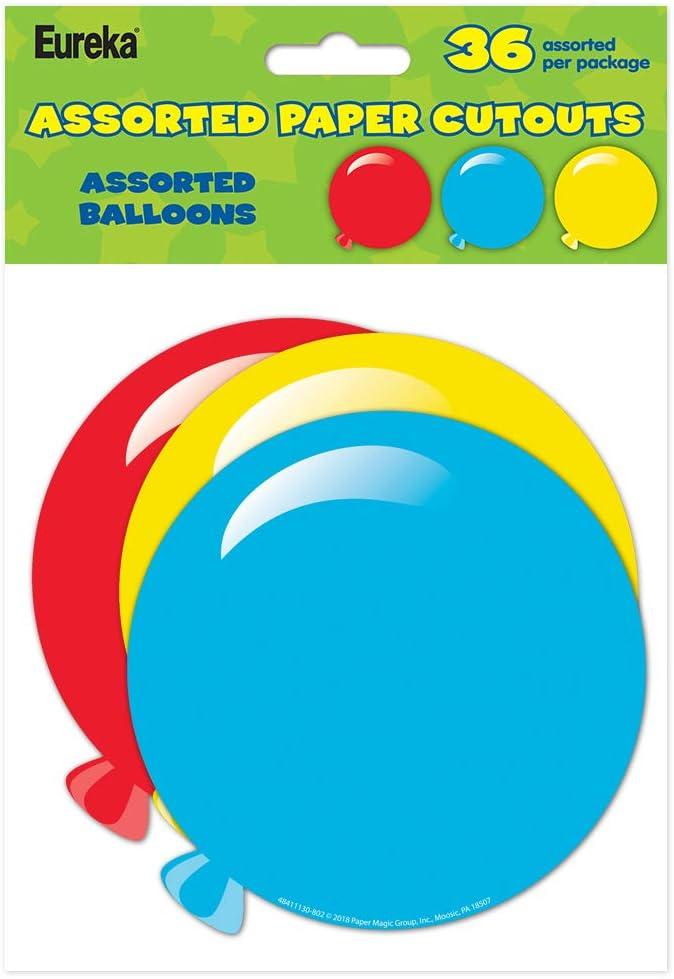 Eureka Crayola Crayons Paper Cut-Out Classroom Decorations for Teachers, 36 Pieces(Balloons)