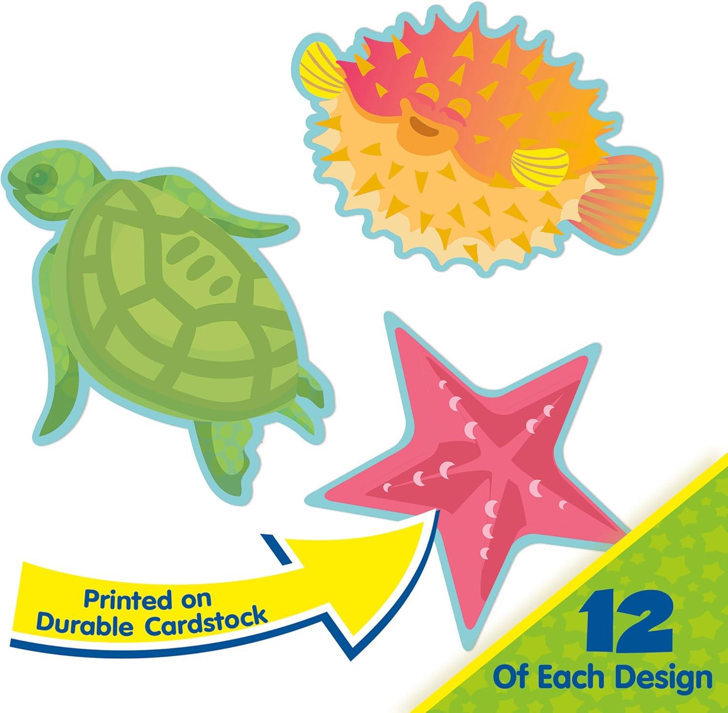 Eureka Crayola Crayons Paper Cut-Out Classroom Decorations for Teachers, 36 Pieces(Fish)