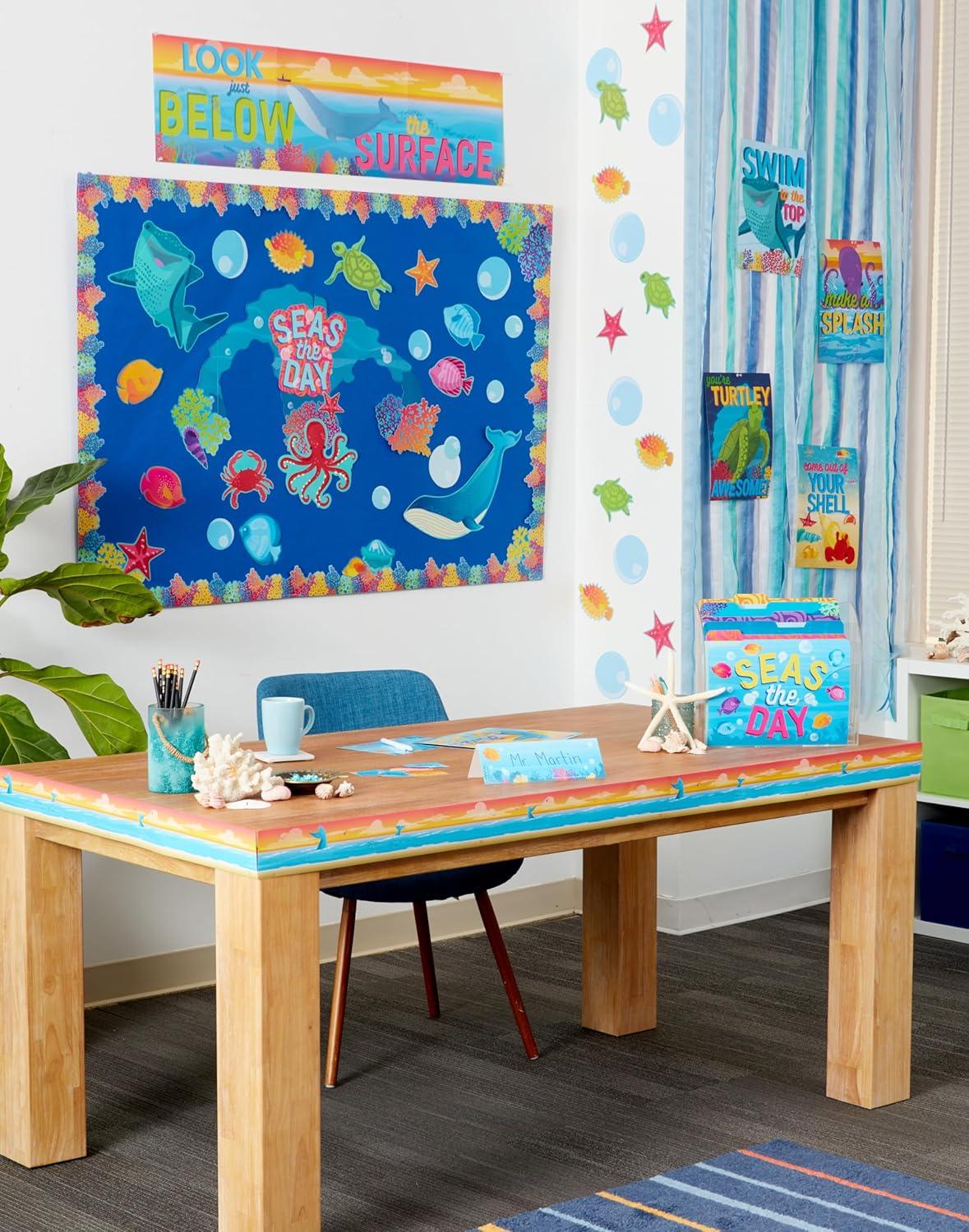 Eureka Crayola Crayons Paper Cut-Out Classroom Decorations for Teachers, 36 Pieces(Fish)
