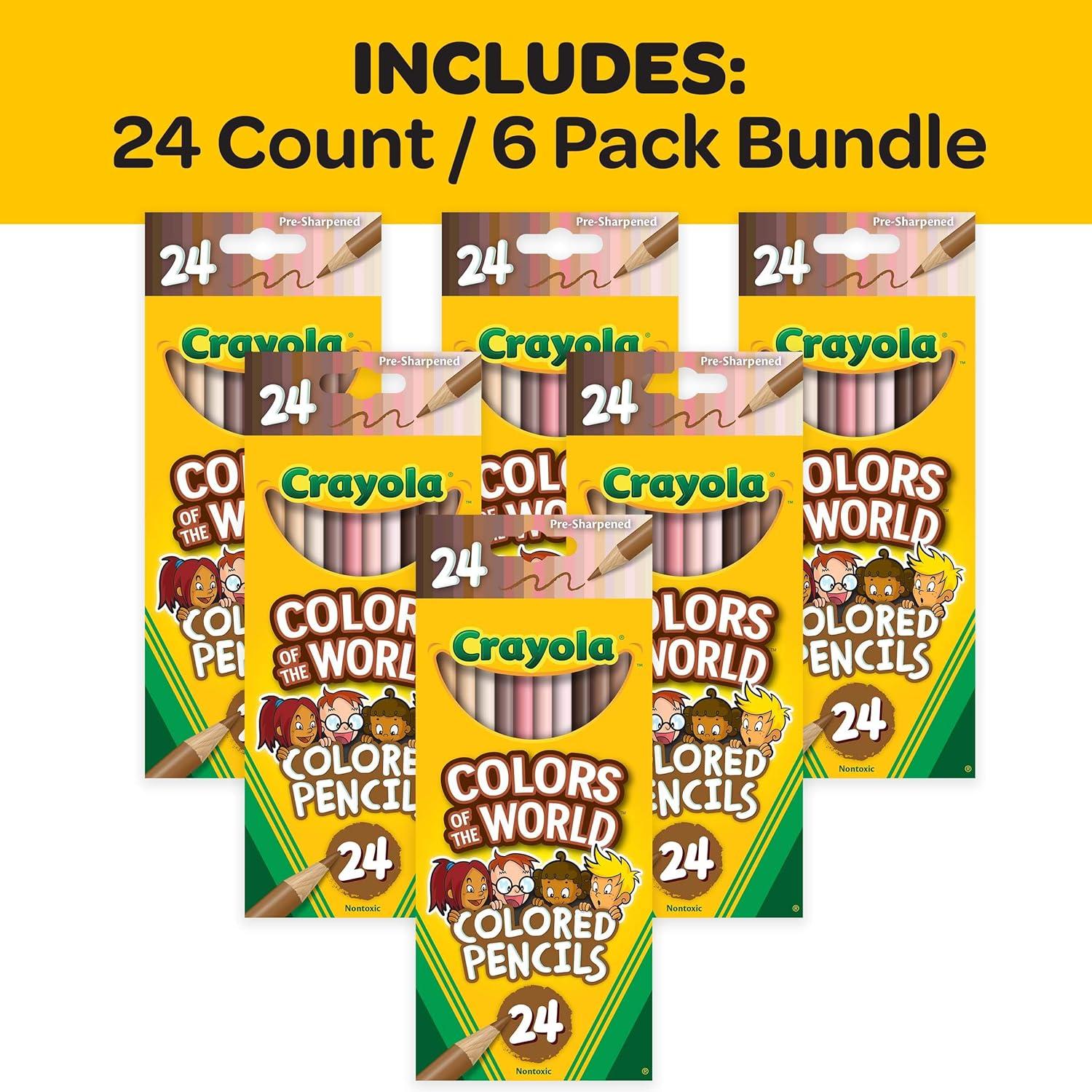 Crayola Bulk Crayon Set, Colors of The World, Multicultural Crayons, School Supplies, 6 Sets of 24 Colors(1 Count (Pack of 1))