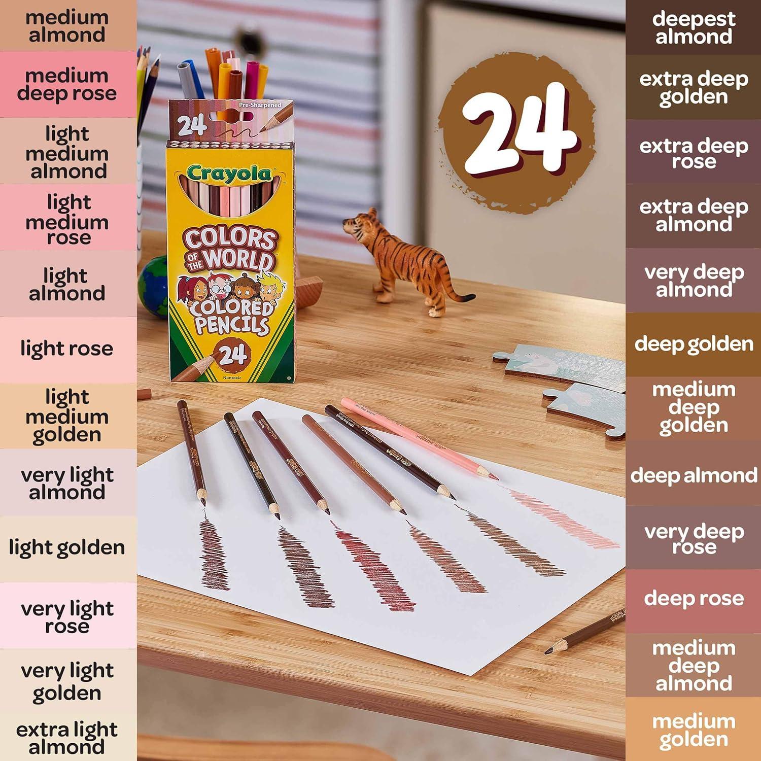 Crayola Bulk Crayon Set, Colors of The World, Multicultural Crayons, School Supplies, 6 Sets of 24 Colors(1 Count (Pack of 1))