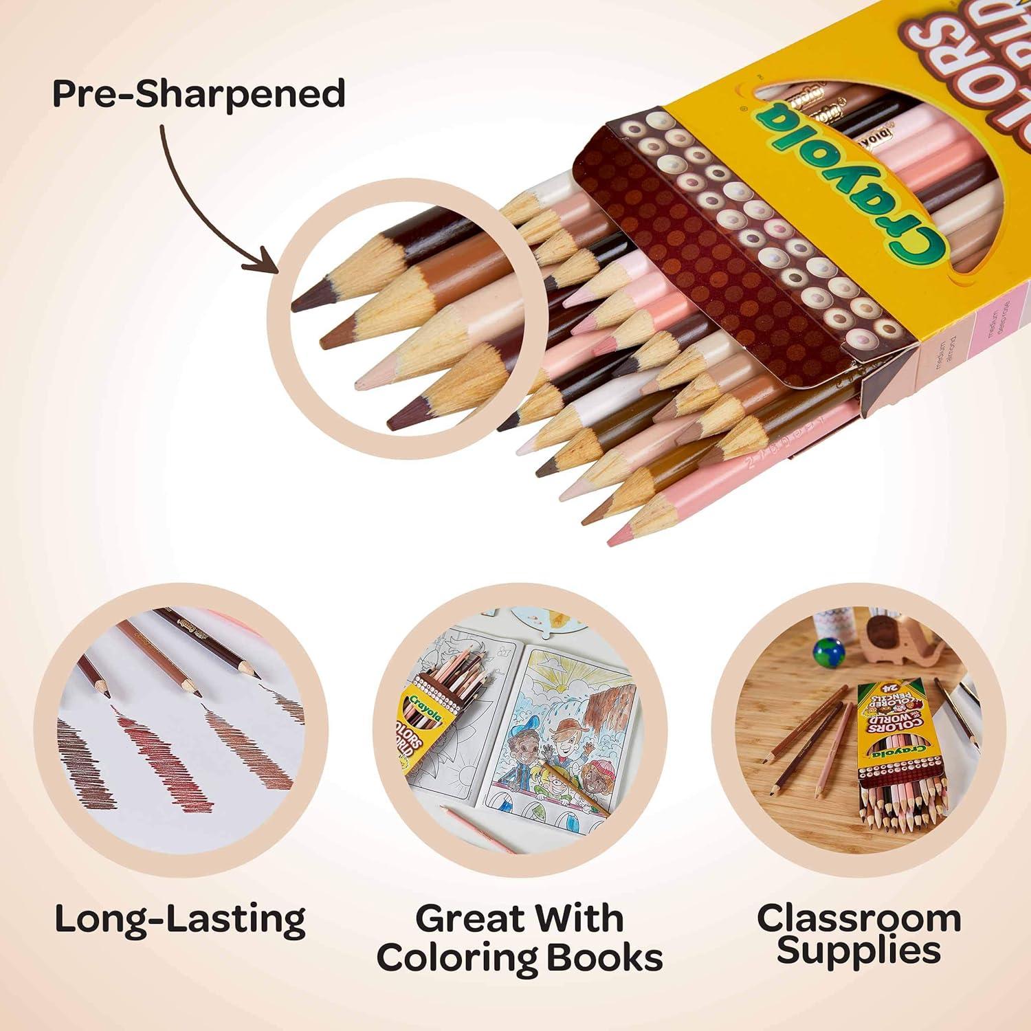 Crayola Bulk Crayon Set, Colors of The World, Multicultural Crayons, School Supplies, 6 Sets of 24 Colors(1 Count (Pack of 1))
