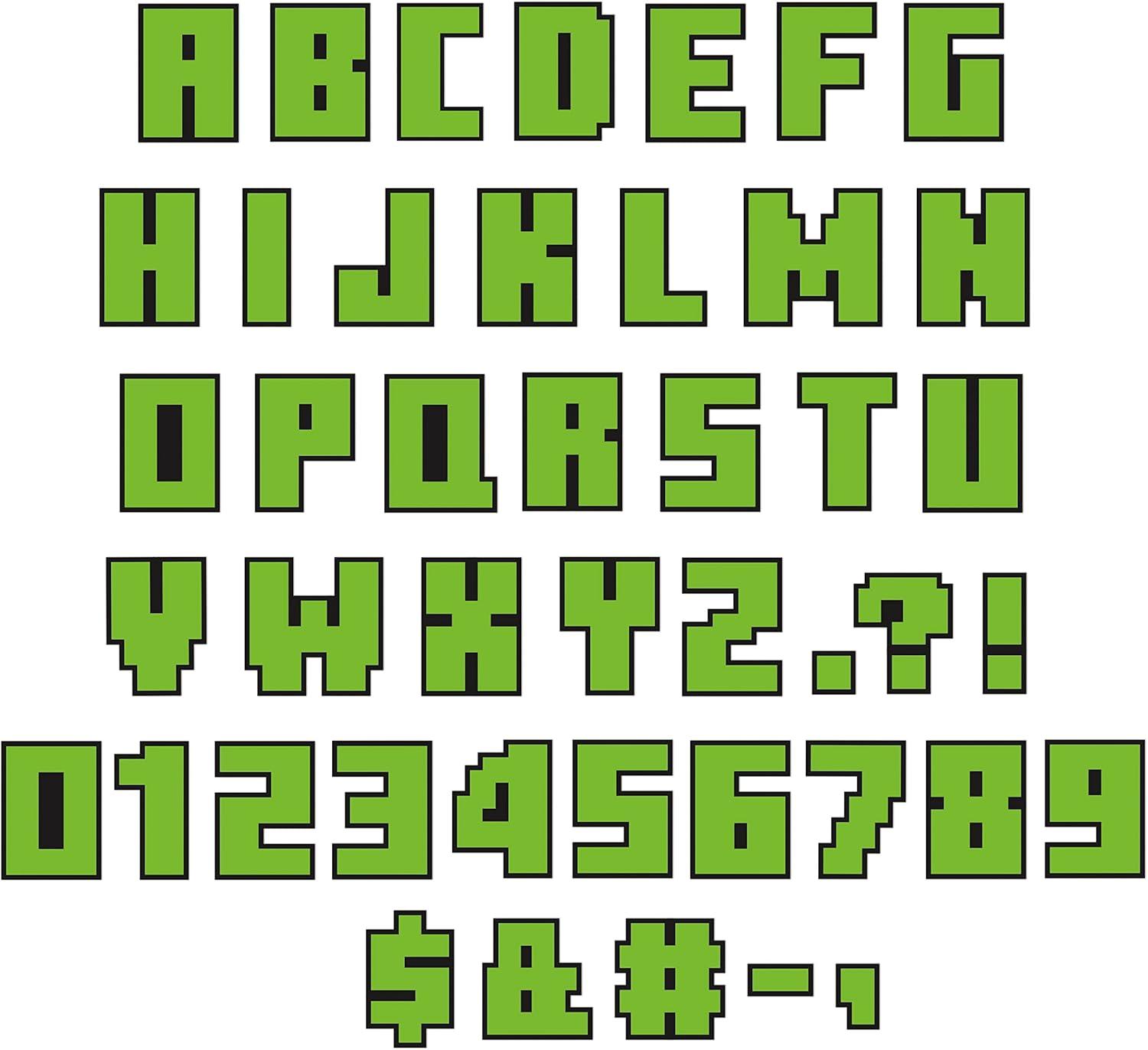 Eureka Crayola Letter, Number, Punctuation Mark, and Symbol Classroom Decorations for Teachers, 4″ H, 178 Pieces, Blue(Minecraft)