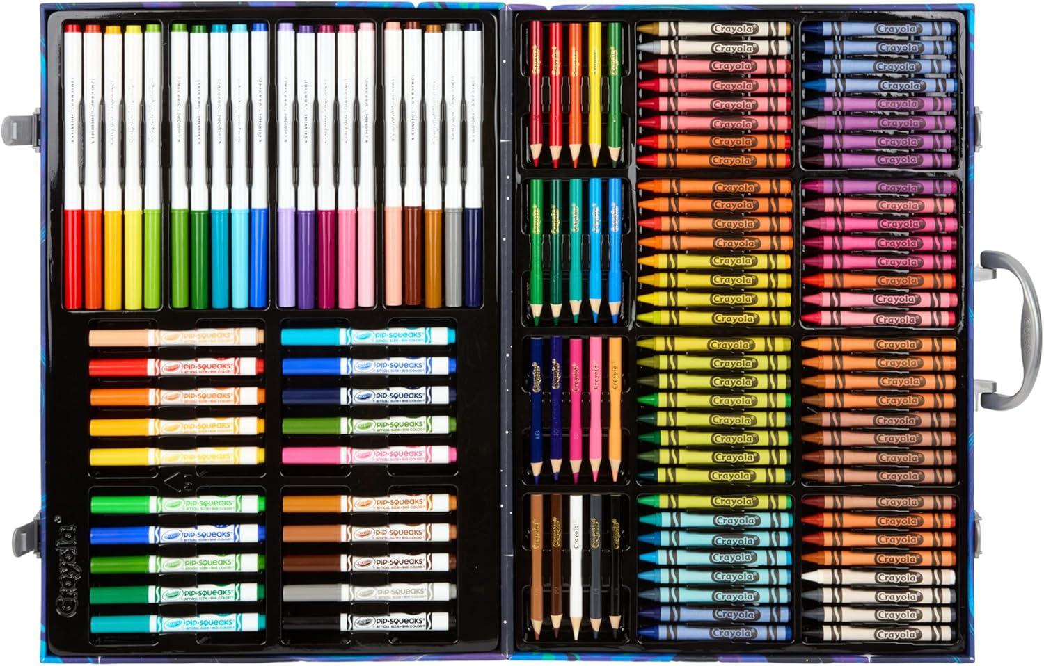 Crayola Limited Edition Coloring Set (115pcs), Kids Drawing Supplies Kit with Crayons, Markers & Colored Pencils, Birthday, Holiday for Kids, 5+(Rainbow)