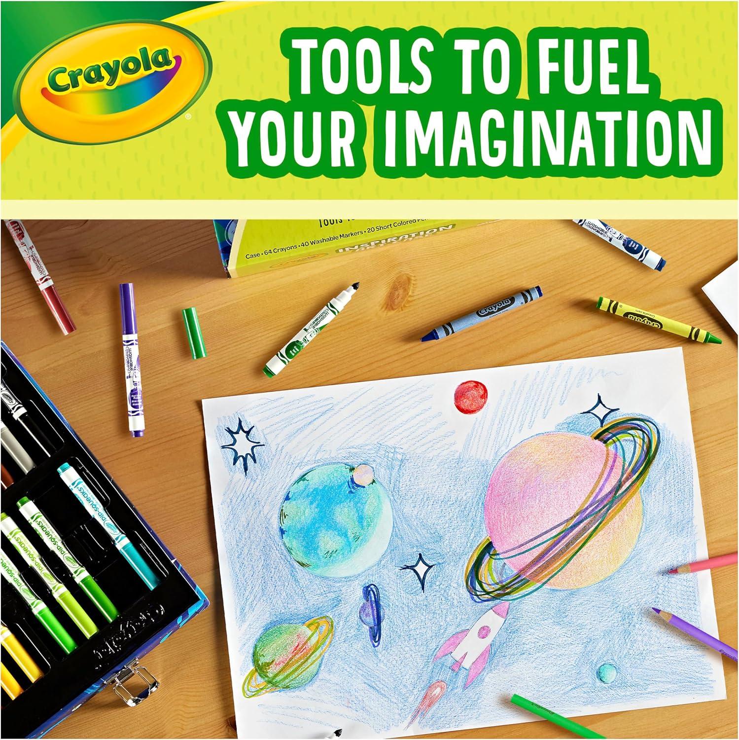 Crayola Limited Edition Coloring Set (115pcs), Kids Drawing Supplies Kit with Crayons, Markers & Colored Pencils, Birthday, Holiday for Kids, 5+(Rainbow)