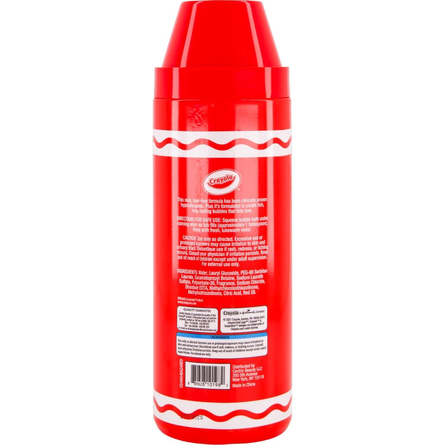 Crayola Strawberry Scented Bubble Bath Liquid 10oz. – Red