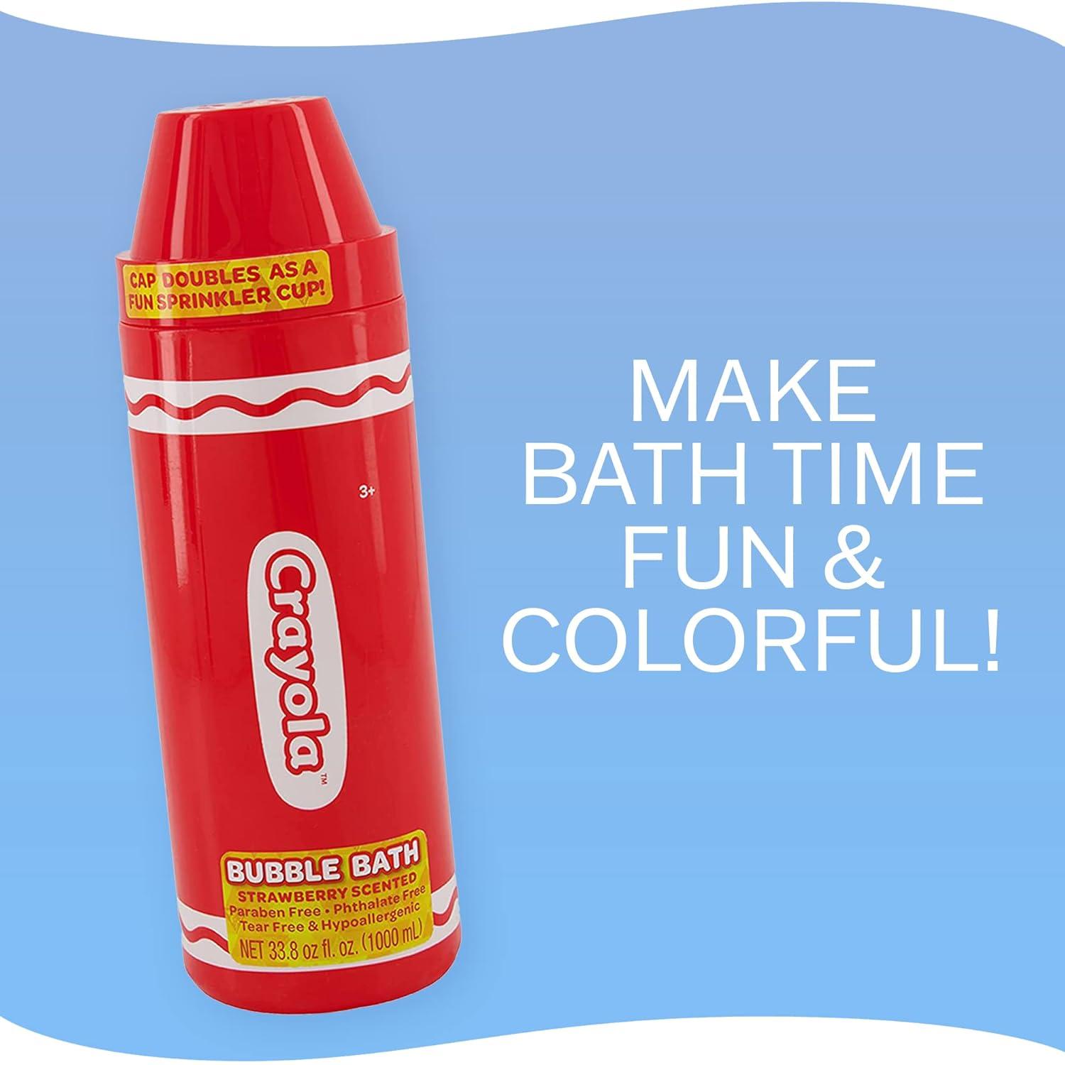 Crayola Strawberry Scented Bubble Bath Liquid 10oz. – Red
