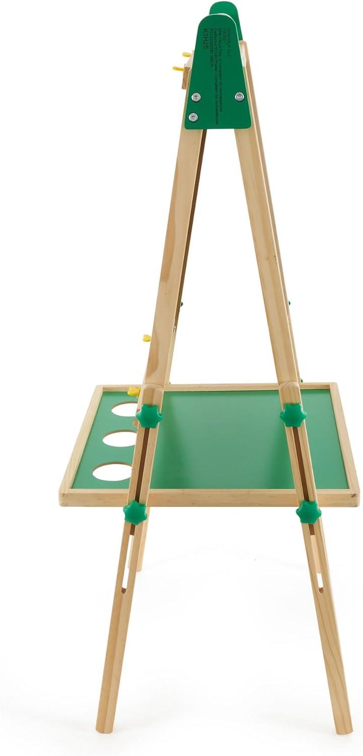 Crayola Wooden Art Easel for Kids, 2-in-1 Dry Erase Board & Chalkboard, Gifts for Toddlers, Ages 3, 4, 5(Wooden Easel)