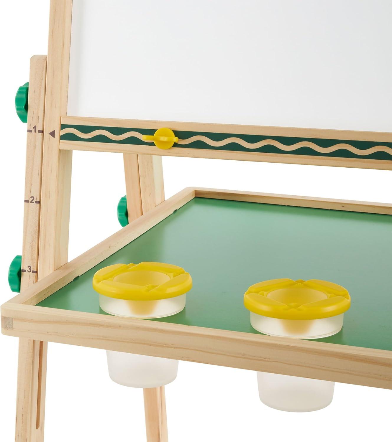 Crayola Wooden Art Easel for Kids, 2-in-1 Dry Erase Board & Chalkboard, Gifts for Toddlers, Ages 3, 4, 5(Wooden Easel)