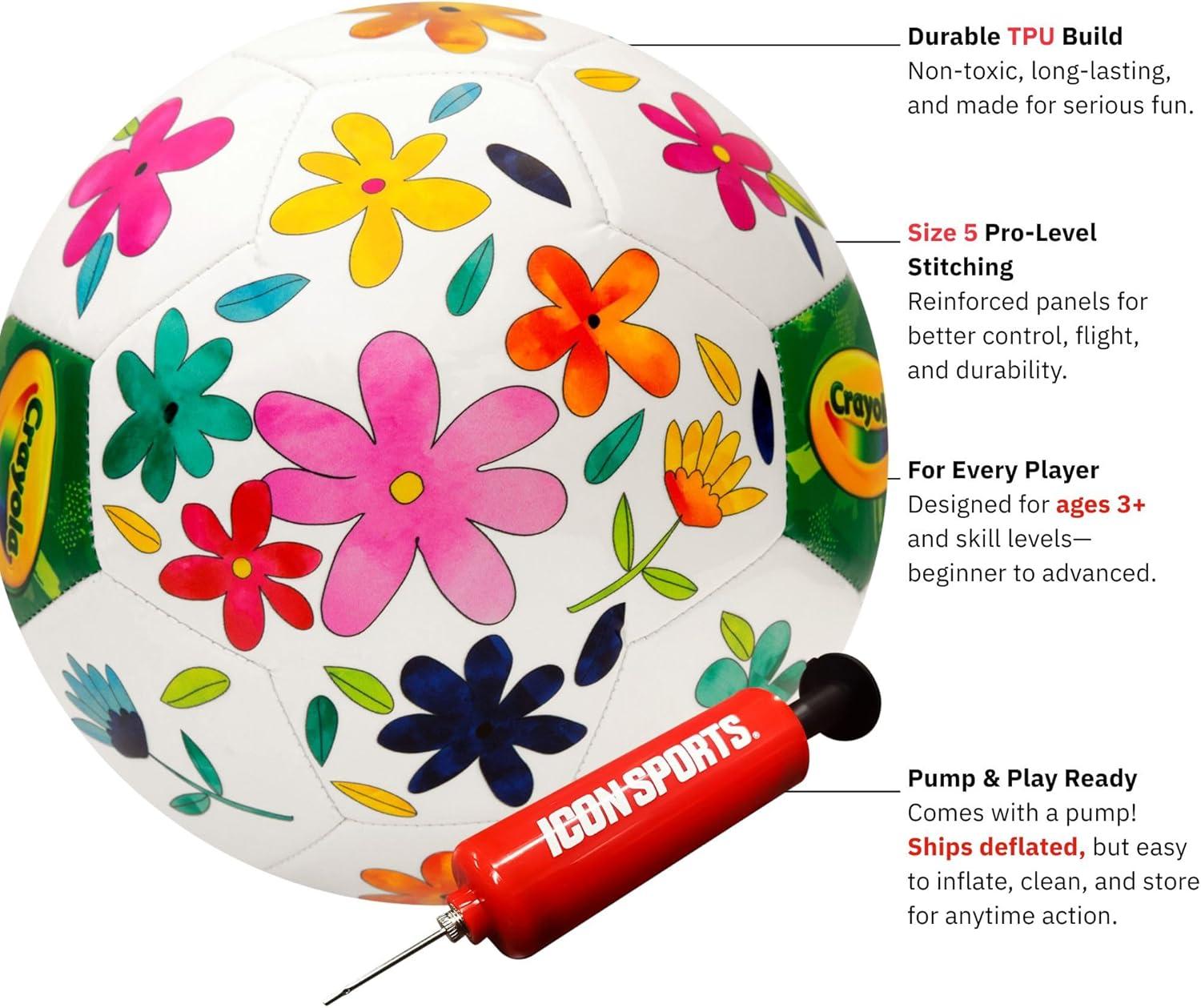 Crayola Official Soccer Ball – Unisex Kids – Multiplication Box Size 3(Flower)