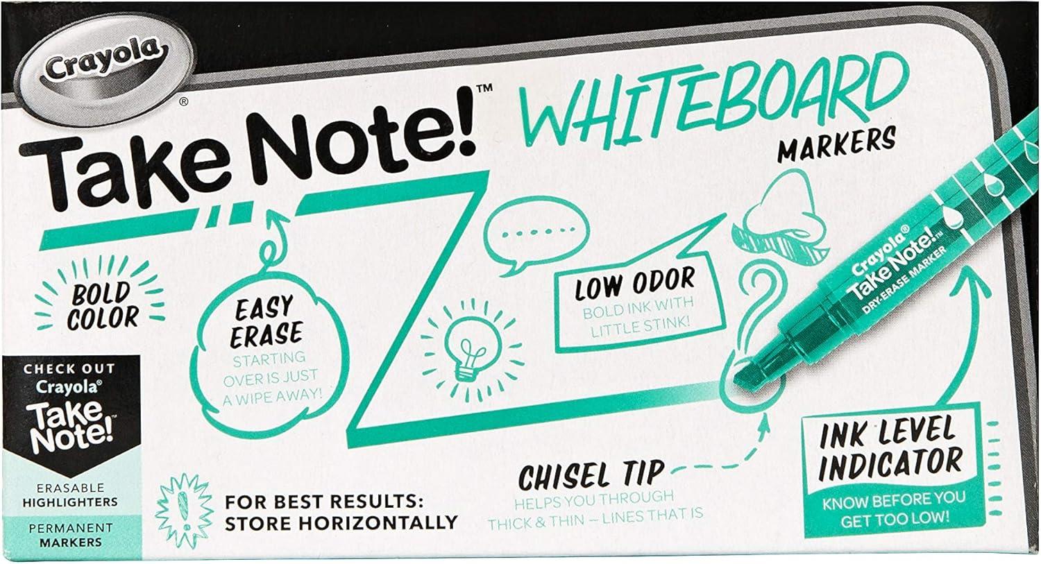 Crayola Take Note Dry Erase Markers, Green Chisel Tip Markers, Classroom & Office Supplies, 12 Count(Green)