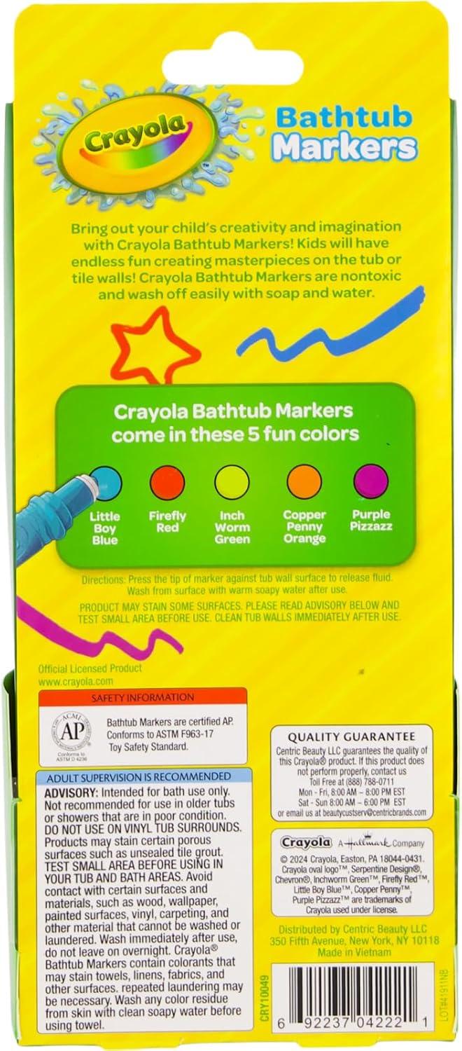 Crayola Bathtub Markers and Crayola Color Bath Drops, 60 tablets – Bring Creative Fun to Bath Time – Non-toxic