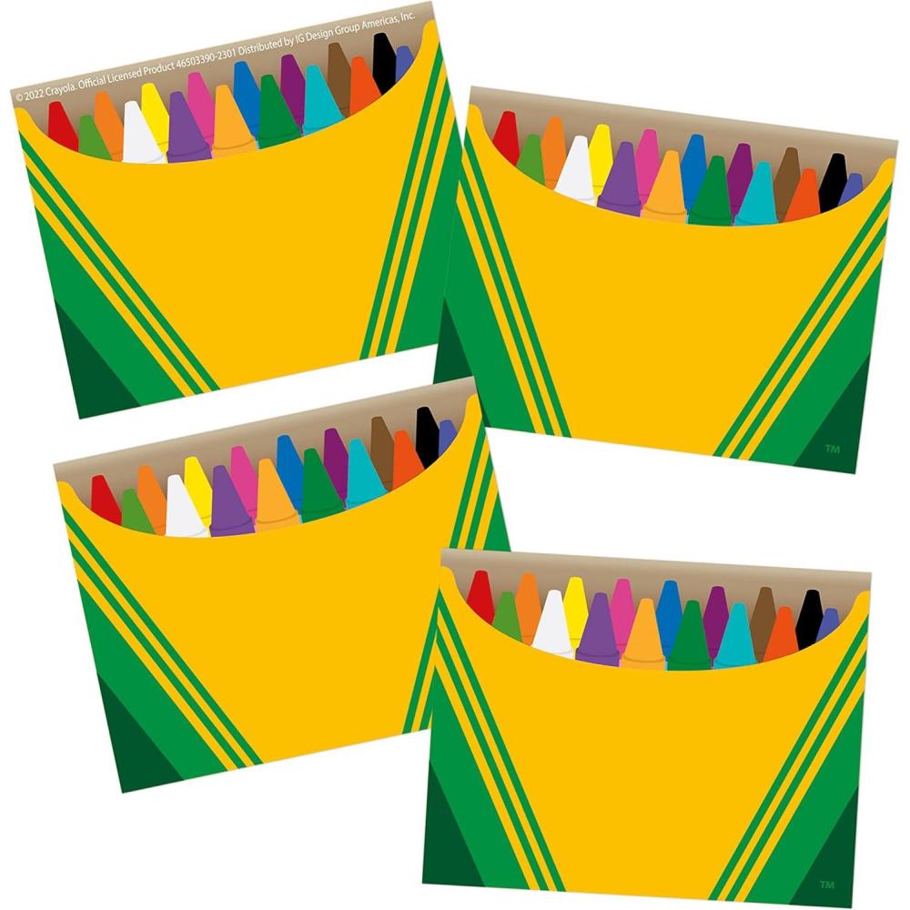 Eureka Crayola Crayons Self-Adhesive Student Name Tags for Teachers, 2.75″ x 2.25″, 40 Pieces(Crayola)