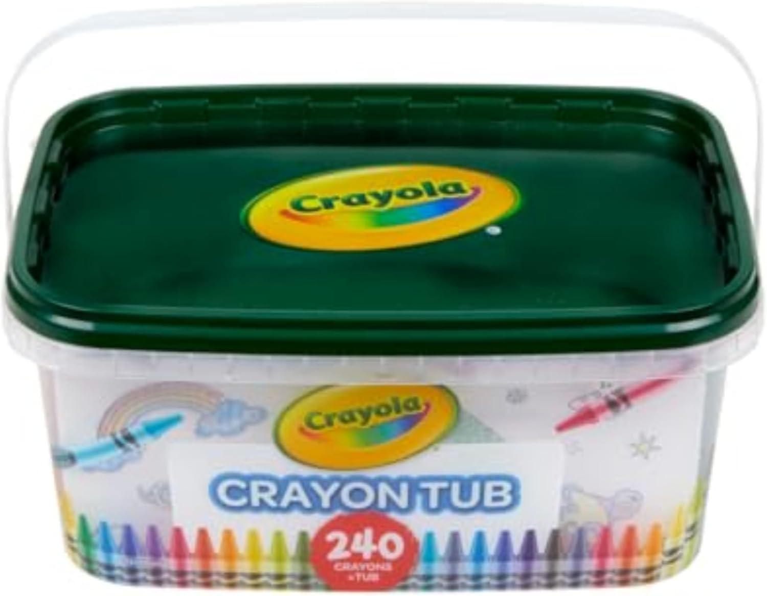 Crayola Crayon Tub (240ct), Bulk Crayons for Kids, Stocking Stuffers for Kids, Holiday & Christmas Gifts for Toddlers, Bag Fillers, Classroom Art Supplies, Ages 3+ [Amazon Exclusive]