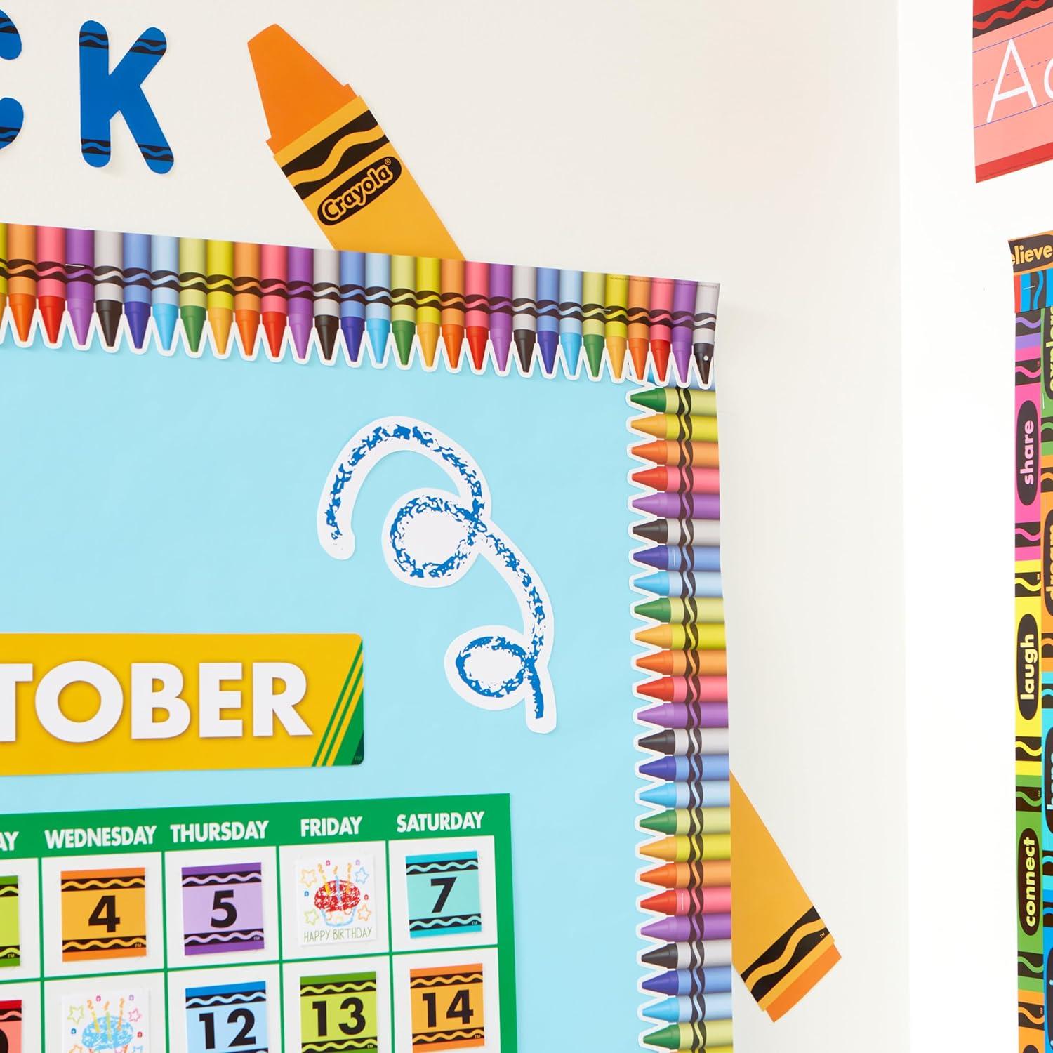 Eureka Classic Crayola Decorative Classroom and Bulletin Board Trim for Teachers, 3.25″ Wide, 12 Strips for 37 Total Feet
