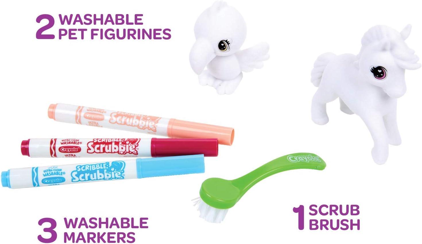 Crayola Scribble Scrubbie Safari 2 Pack Animal Toy Set Age 3+(Zebra and Bird)