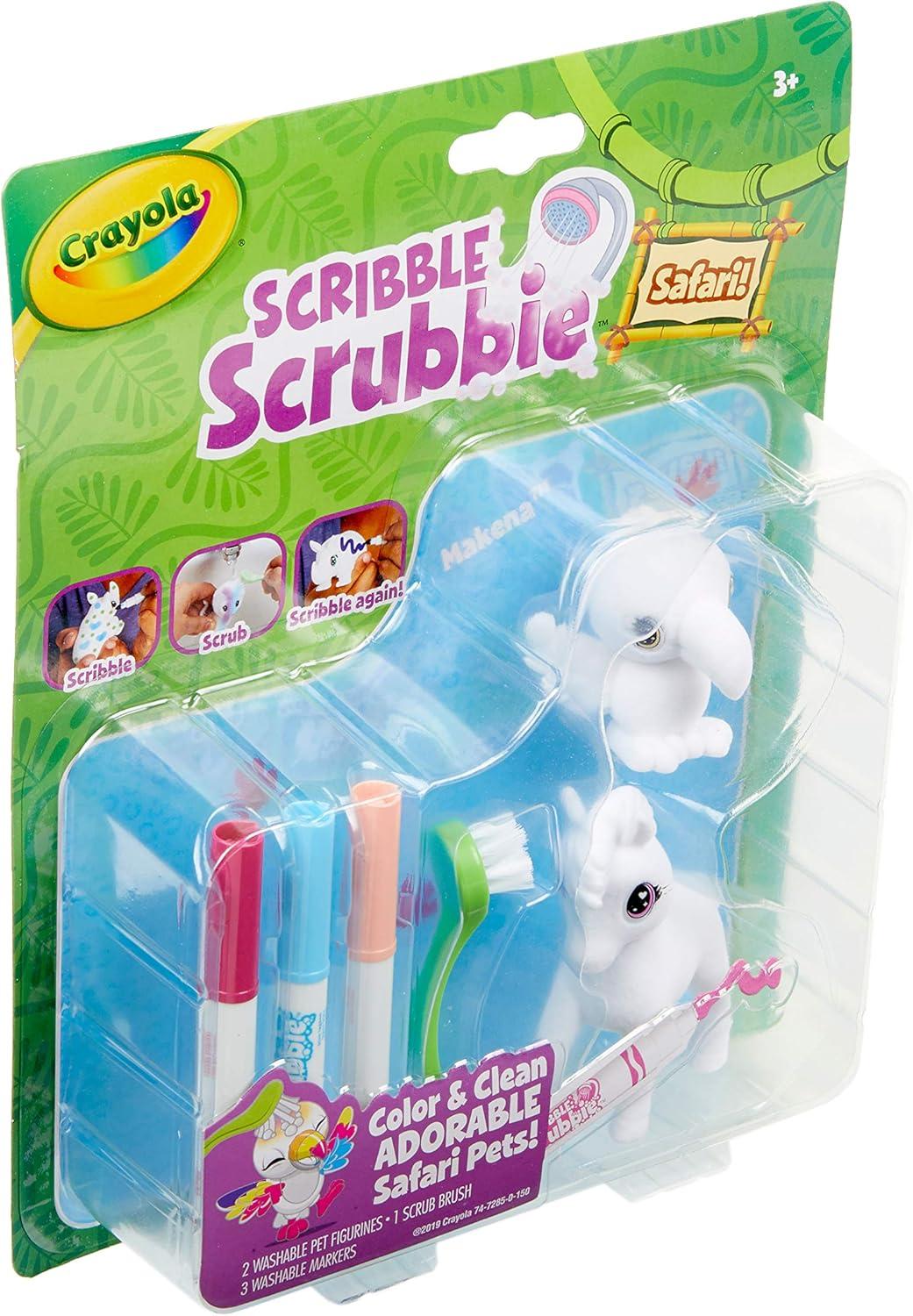 Crayola Scribble Scrubbie Safari 2 Pack Animal Toy Set Age 3+(Zebra and Bird)