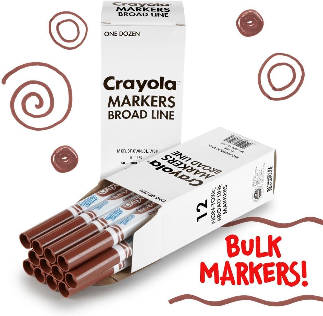 Crayola 12 Count Washable Bulk Markers, Green(Brown)