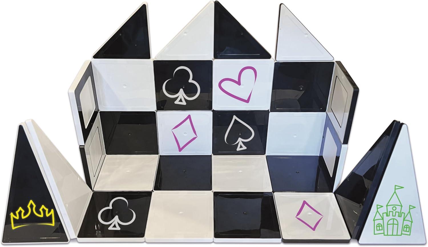 CreateOn Crayola Black & White Doodle Magnetic Tiles, Magnetic Building Toys for Kids, STEM Toys for Boys and Girls Ages 3+ (35-Piece Set)