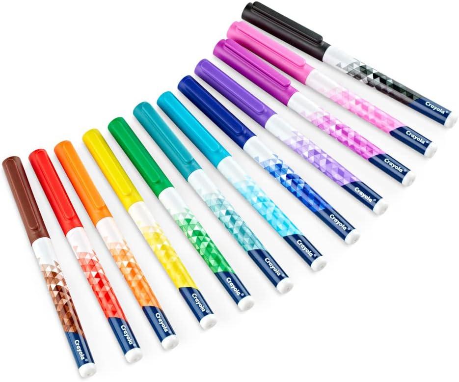 Crayola Dual Chisel Tip & Brush Markers (12ct), Markers for Adults, Art Marker Set, Coloring Supplies, Gifts for Teens & Adults(Ultra Fine Point)