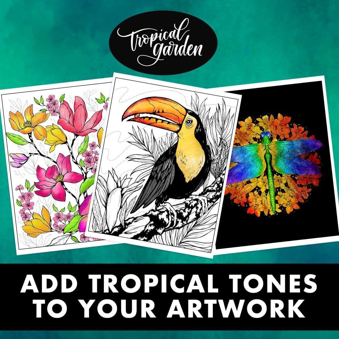 Crayola Tropical Garden Adult Coloring Book (40pgs), Adult Coloring Pages, Stress Relief Activity, Gift for Teens & Adults, 9+(Tropical Garden)