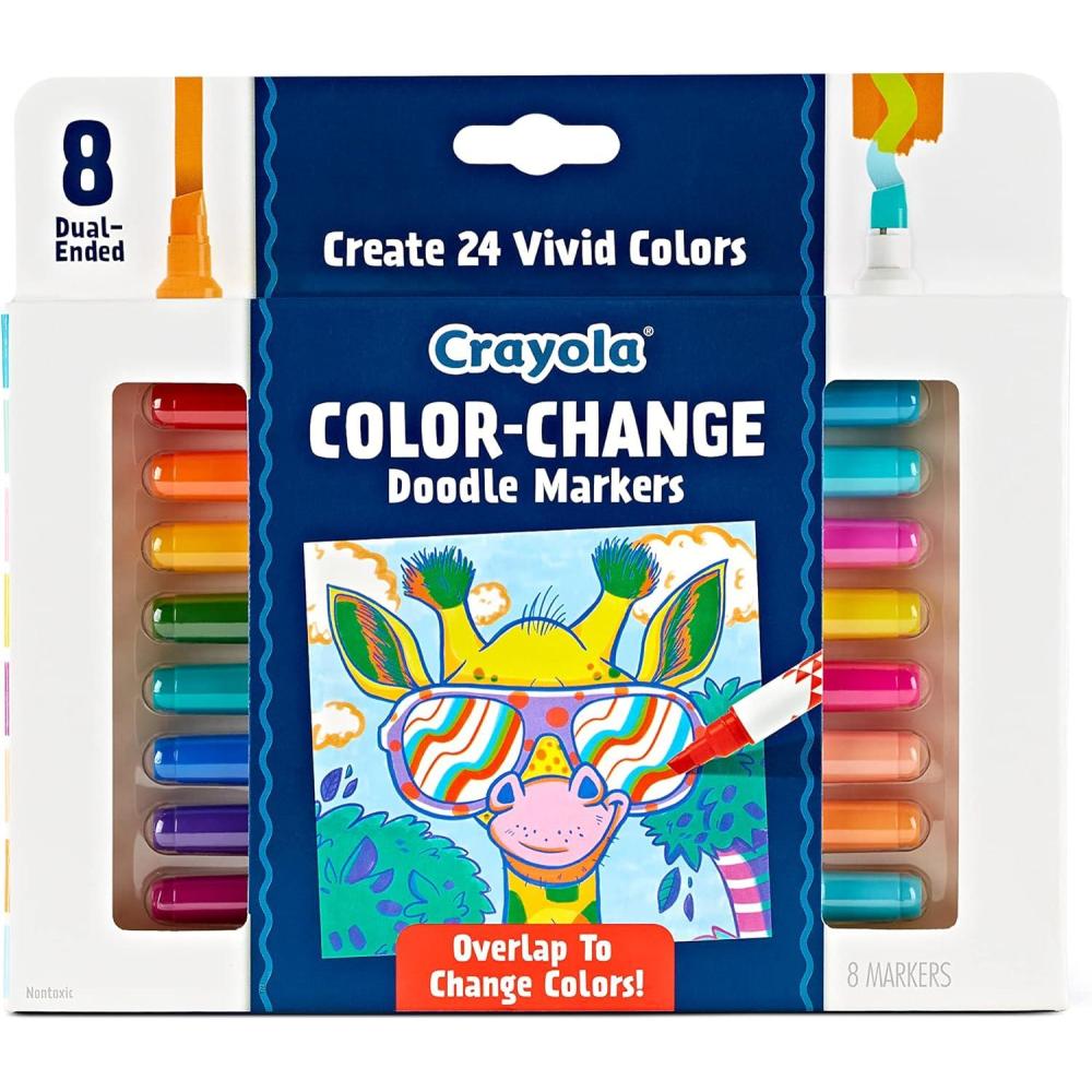 Crayola Dual Chisel Tip & Brush Markers (12ct), Markers for Adults, Art Marker Set, Coloring Supplies, Gifts for Teens & Adults(Color Change)