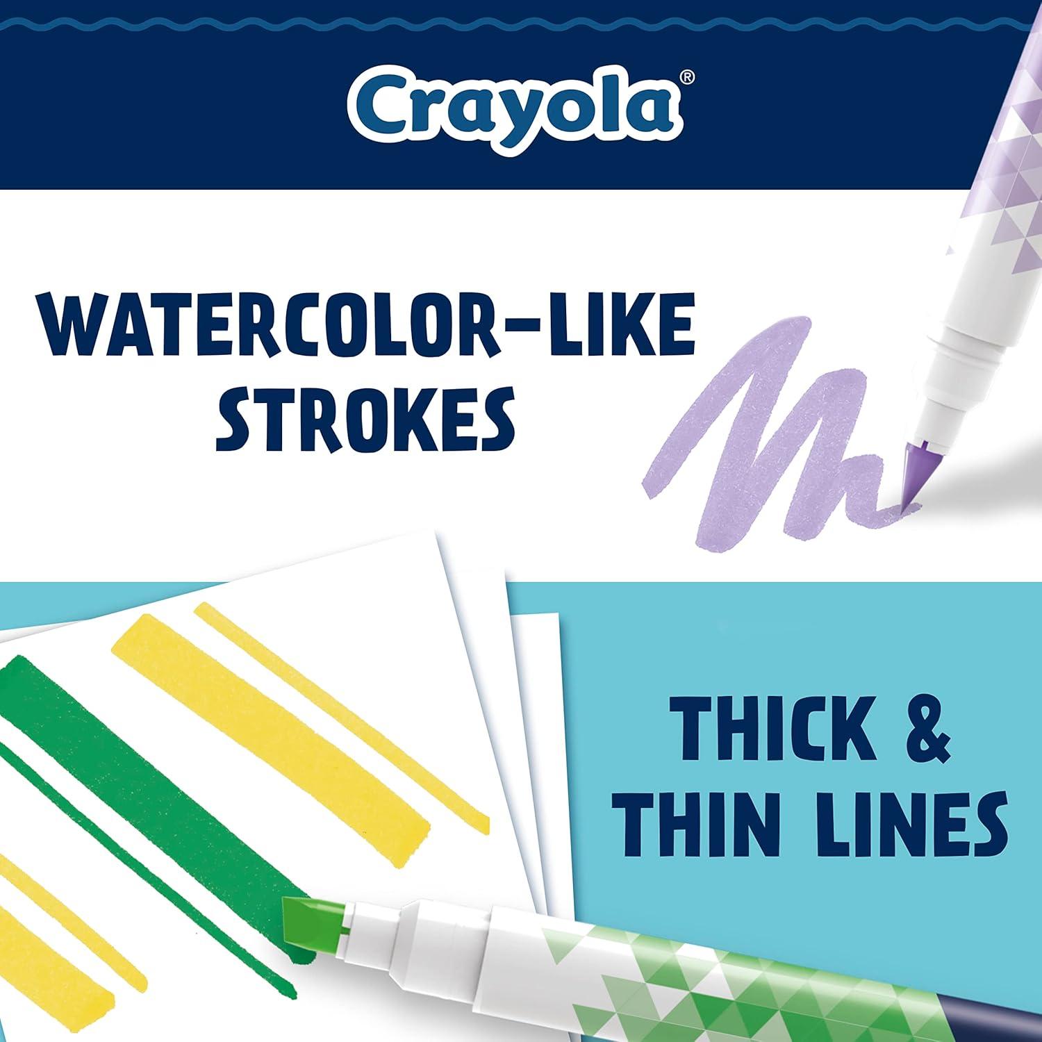 Crayola Dual Chisel Tip & Brush Markers (12ct), Markers for Adults, Art Marker Set, Coloring Supplies, Gifts for Teens & Adults(Dual-Ended)