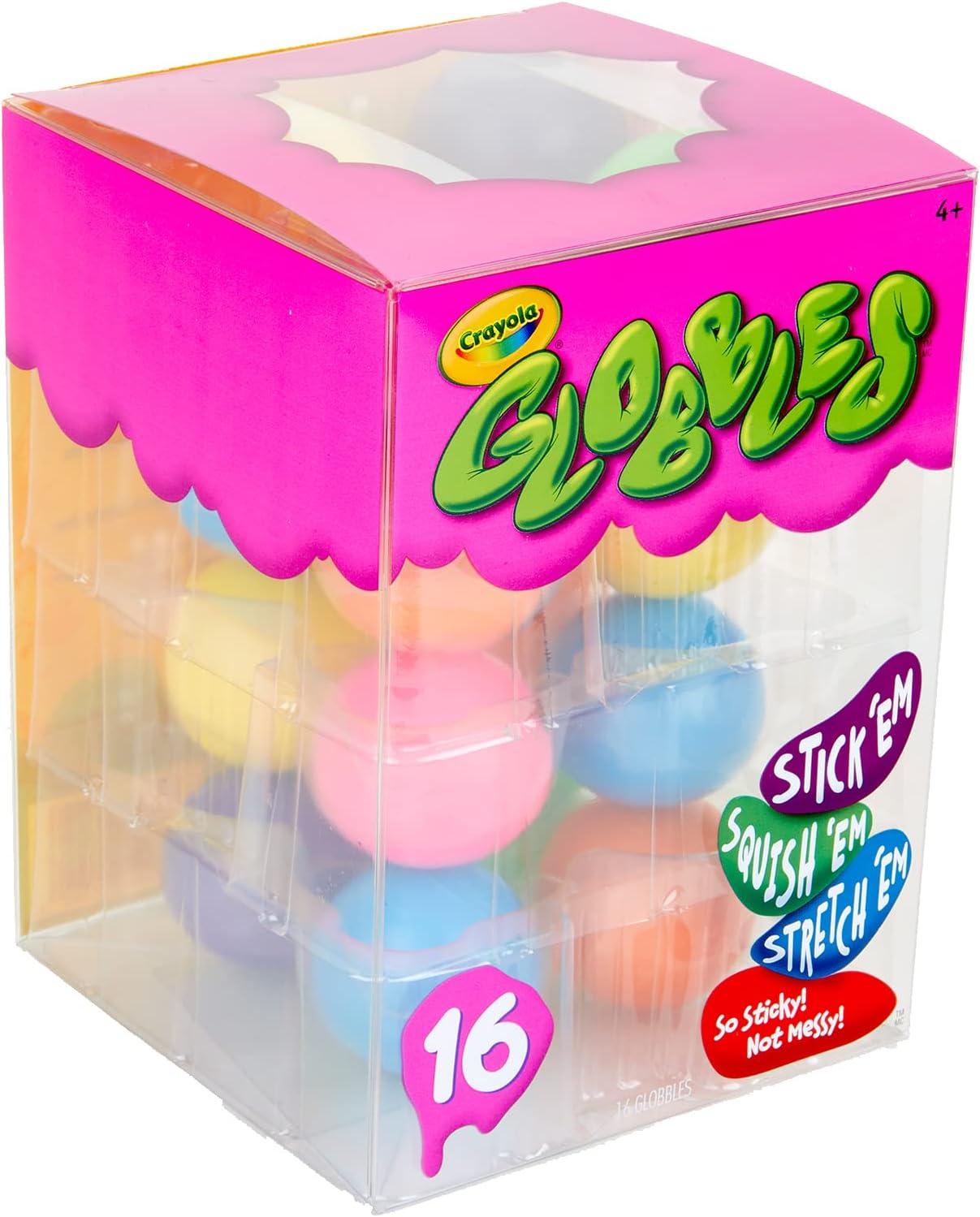 Crayola Globbles Fidget Toy (6ct), Stocking Stuffers for Kids, White Elephant Gifts, Sticky Stress Ball for Adults & Kids, Squishy Balls, Calming Sensory Toys for Stress Relief(16 Count)