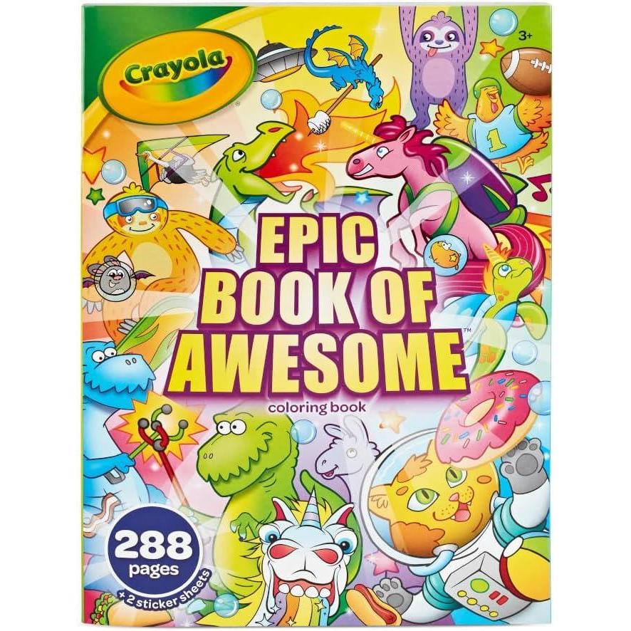 Crayola Epic Book of Awesome (288 Pages), Kids Coloring Book Activity Set, Animal Coloring Pages, Holiday Gift for Kids, 3+(Epic Book of Awesome)