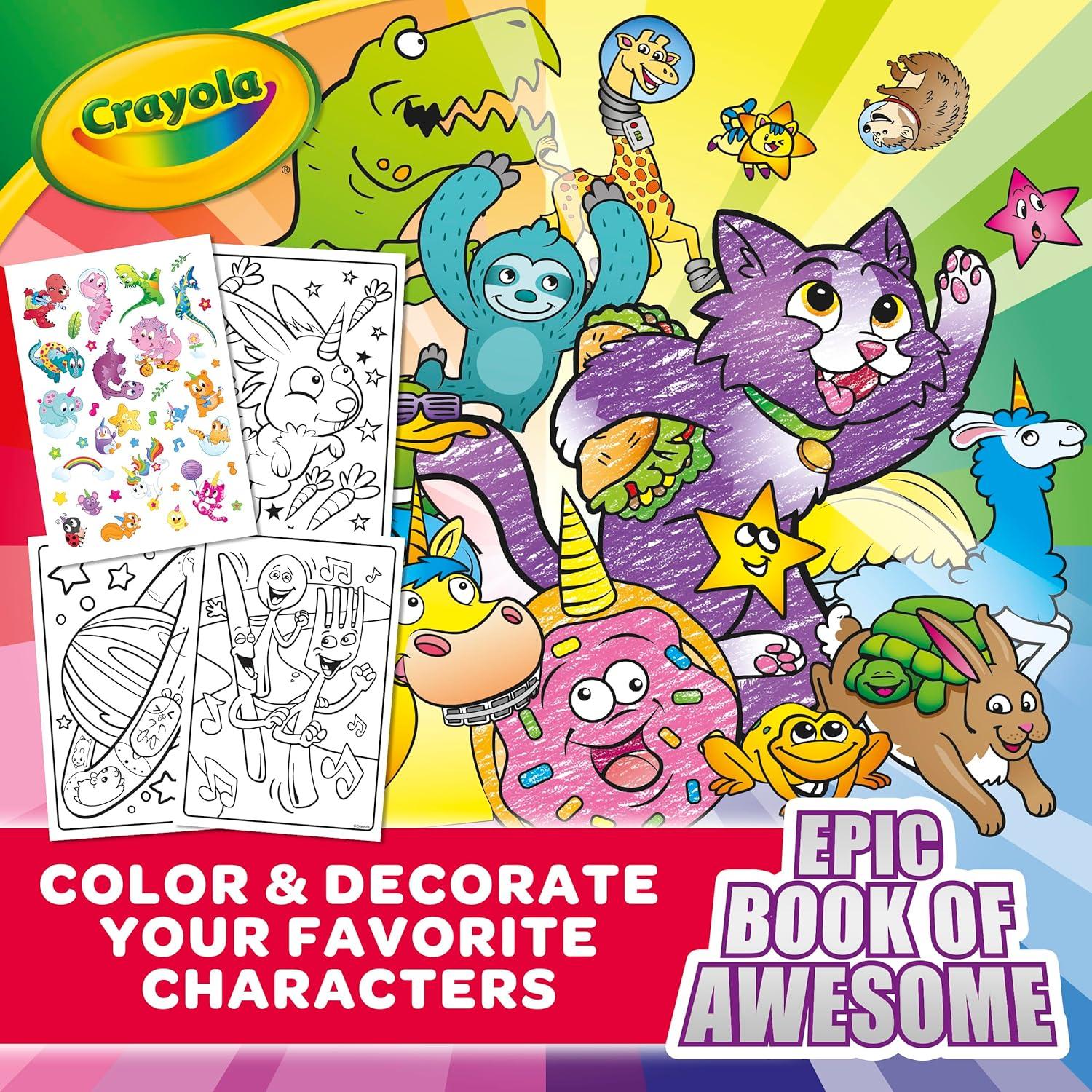 Crayola Epic Book of Awesome (288 Pages), Kids Coloring Book Activity Set, Animal Coloring Pages, Holiday Gift for Kids, 3+(Epic Book of Awesome)