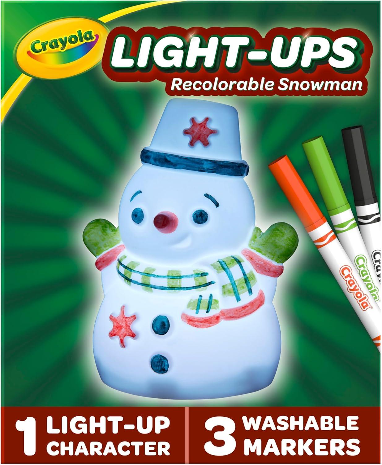 Crayola Light Ups Reindeer, Recolorable Light Up Toy for Kids, Reindeer Decor, Glow in the Dark, Holiday Gift for Kids, Ages 4+(Snowman)