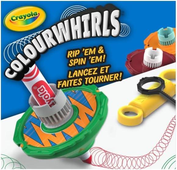 Crayola Colourwhirls Battle Arena Art Game, DIY Gyro Spin Art Toy, 4 Battling Spinning Top Toys, Birthday, Holiday for Kids, Ages 6+