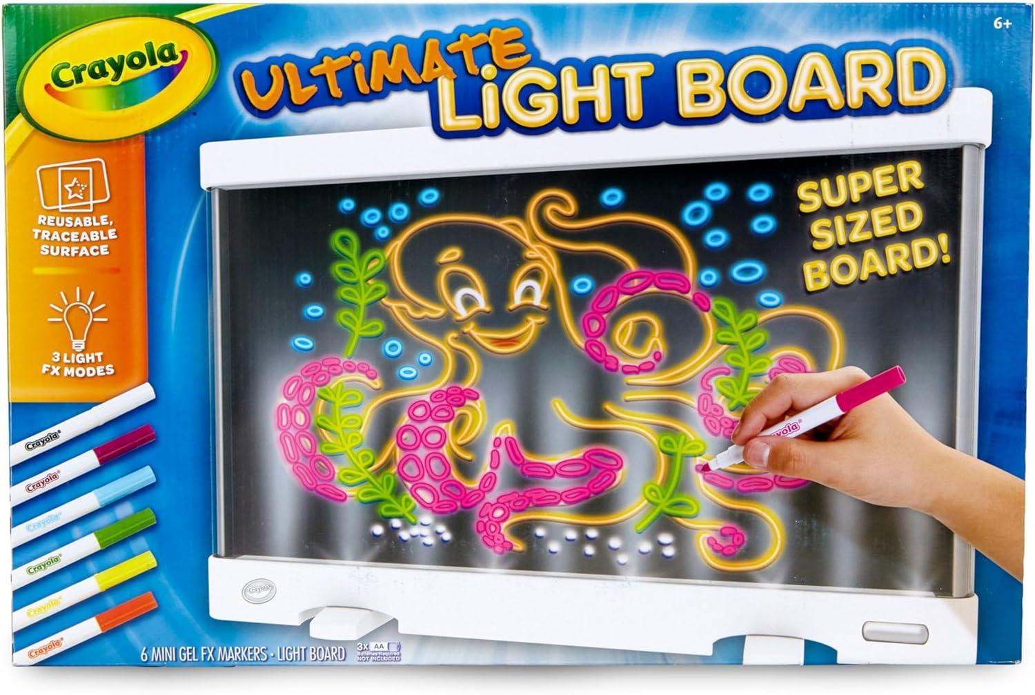 Crayola Ultimate Light Board – White, Kids Drawing Tablet, Holiday & Christmas Gifts, LED Drawing Board, Sketching Art Projector, Toys for Boys & Girls, 6+(White)